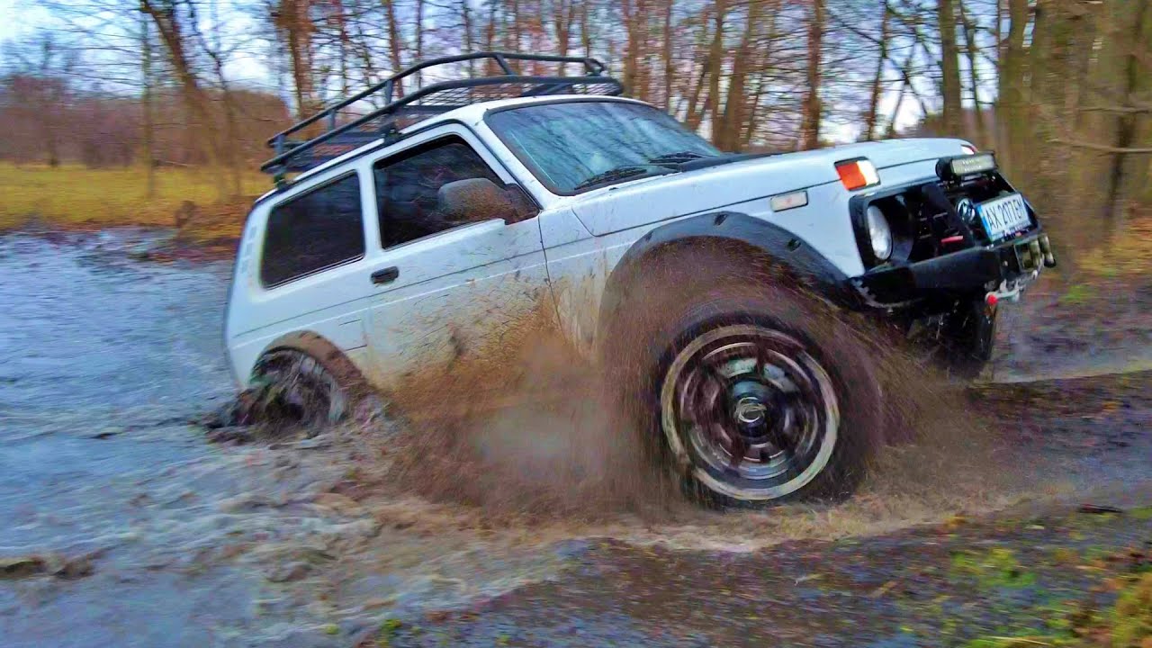 Переезд ручья FORD F-250 vs SUZUKI Jimny vs НИВА vs УАЗ. Оффроад