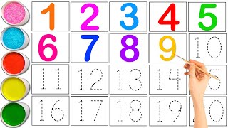 123456789 Counting - Write & Read Numbers 1 to 20 For Kids - Learning Numbers & Colors