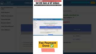 My Engineering journey - VIT Vellore #viteee2025 #vitvellore #vitv #cse #csestudents #btech #viteee