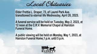 Obits for May 1, 2023