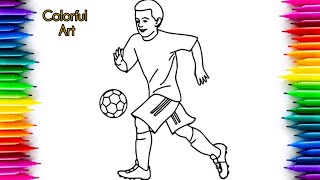 Easy Football Player Coloring with Markers 🖍️