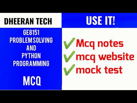 GE8151|Problem solving and Python Programming|notes, website|use it