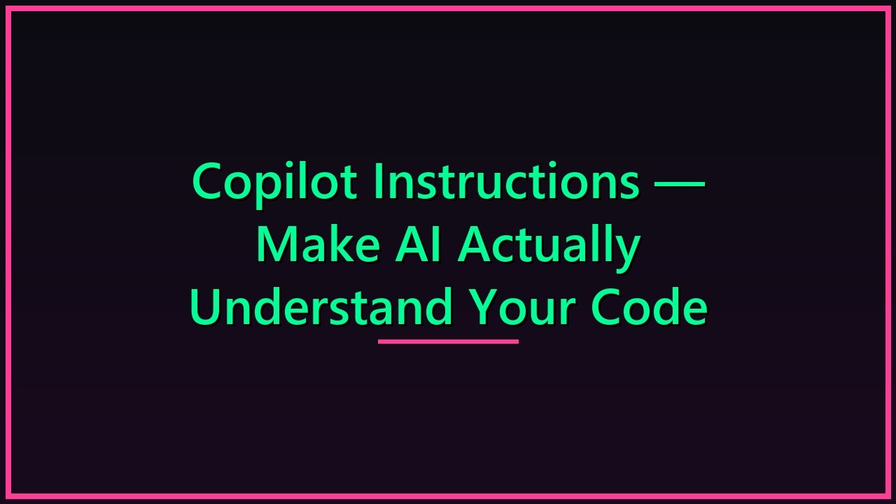 GitHub Copilot Instructions Setup 🚀 | Step-by-Step Guide #copilot #ai # ...