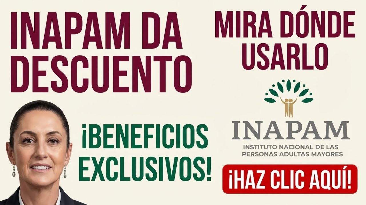 🛒 INAPAM da descuento 💳 Mira dónde lo puedes usar.