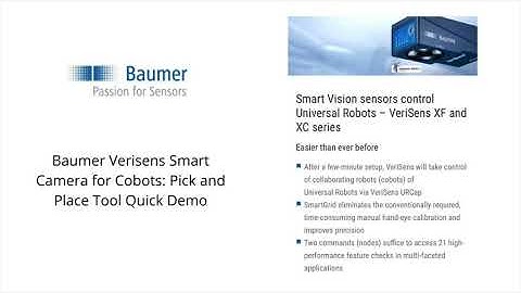 Baumer Verisens Smart Camera for Cobots: Pick & Place Tool Quick Demo
