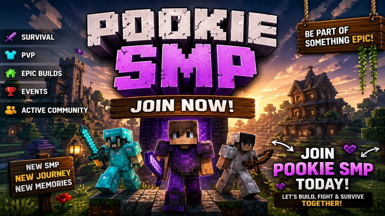 Poco Smp 🔥 POOKIE SMP Begins! 🐾 New Minecraft SMP Survival Series | Join Now 🚀 # ...