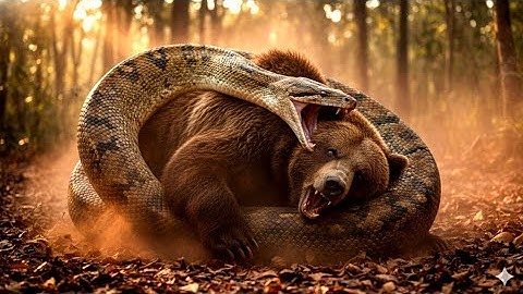 "Giant Python Attacks Bear in Real Jungle | Unbelievable Rescue Mission | AI Forest Zone"😱😱