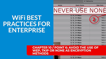 WiFi Best Practices for Enterprise / Chapter 10 - #6 Avoid the Use of WEP, TKIP or None