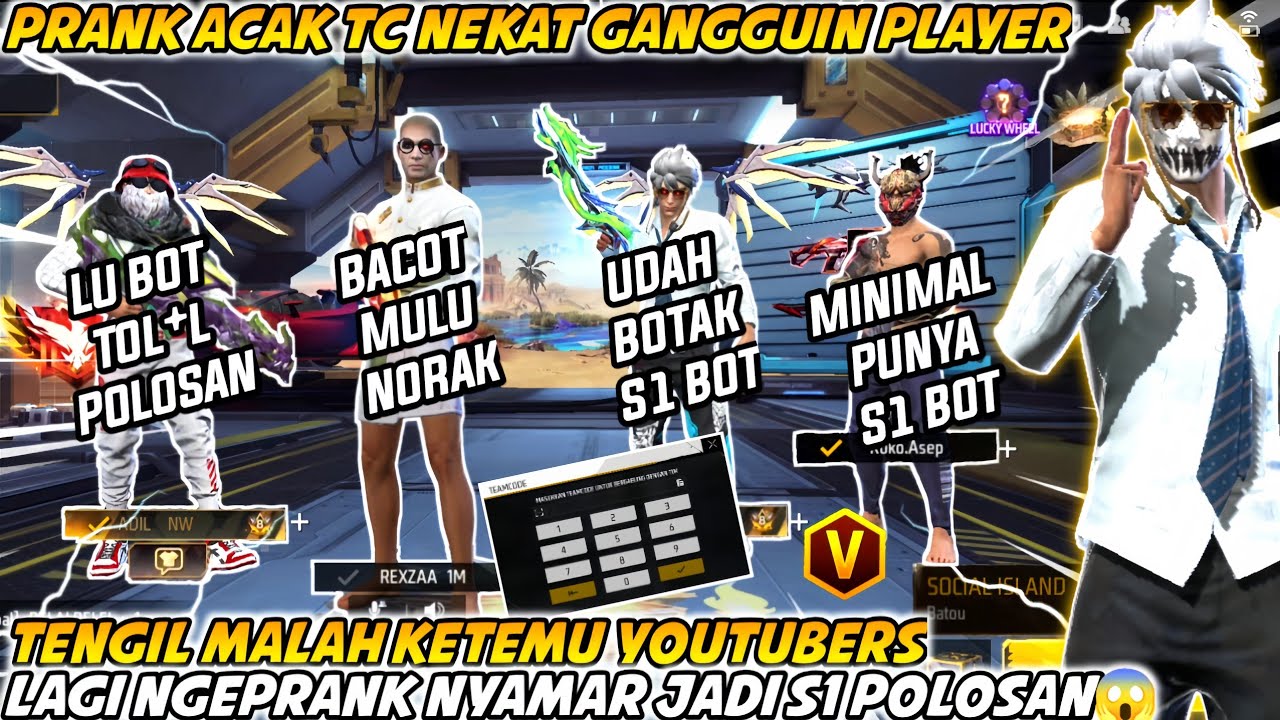 ACAK ACAK TC NEKAT GANGGUIN DUO PLAYER TENGIL MALAH KETEMU YOUTUBER LAGI NGEPRANK NYAMAR S1 POLOSAN
