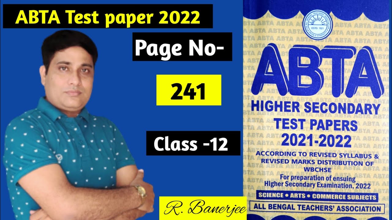 ABTA Test paper Biology Class 12 Question solve. Biology in Bengali, Ram sir page 241.