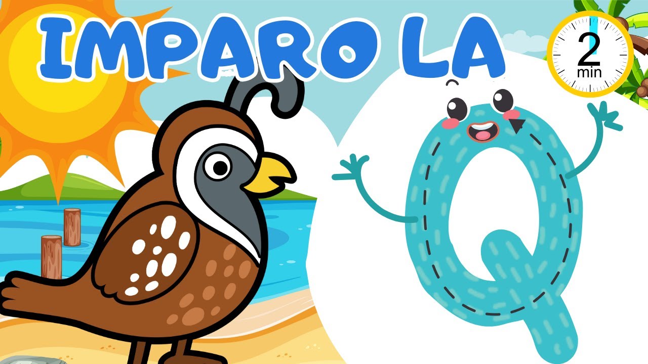 LA LETTERA Q LETTERE DELL'ALFABETO CONSONANTI VIDEO EDUCATIVO PER BAMBINI NOMI LESSICO