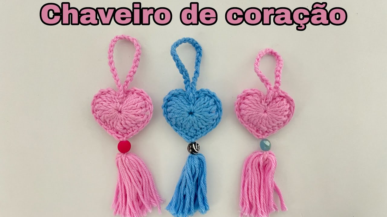 Chaveiro de coração em crochê fácil e rápido!!