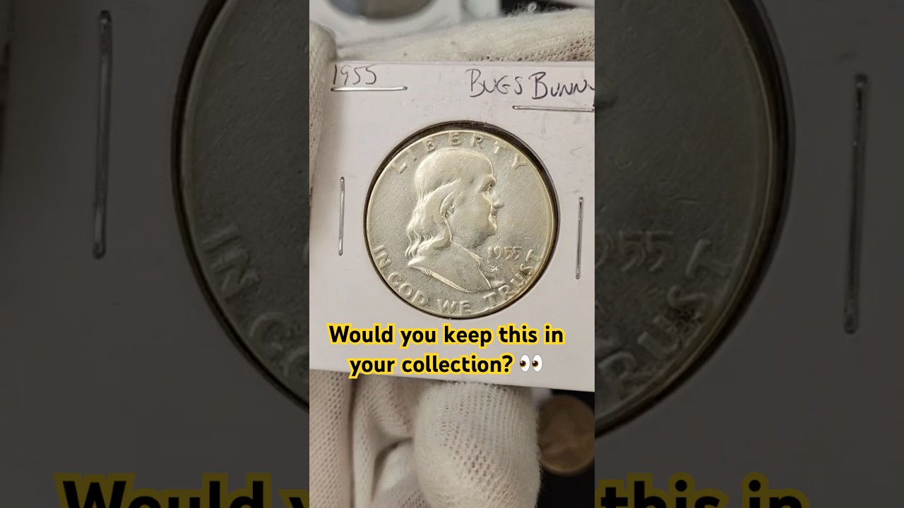 Полдоллара Франклина 1955 года, разновидность «Багз Банни». 🐰 
