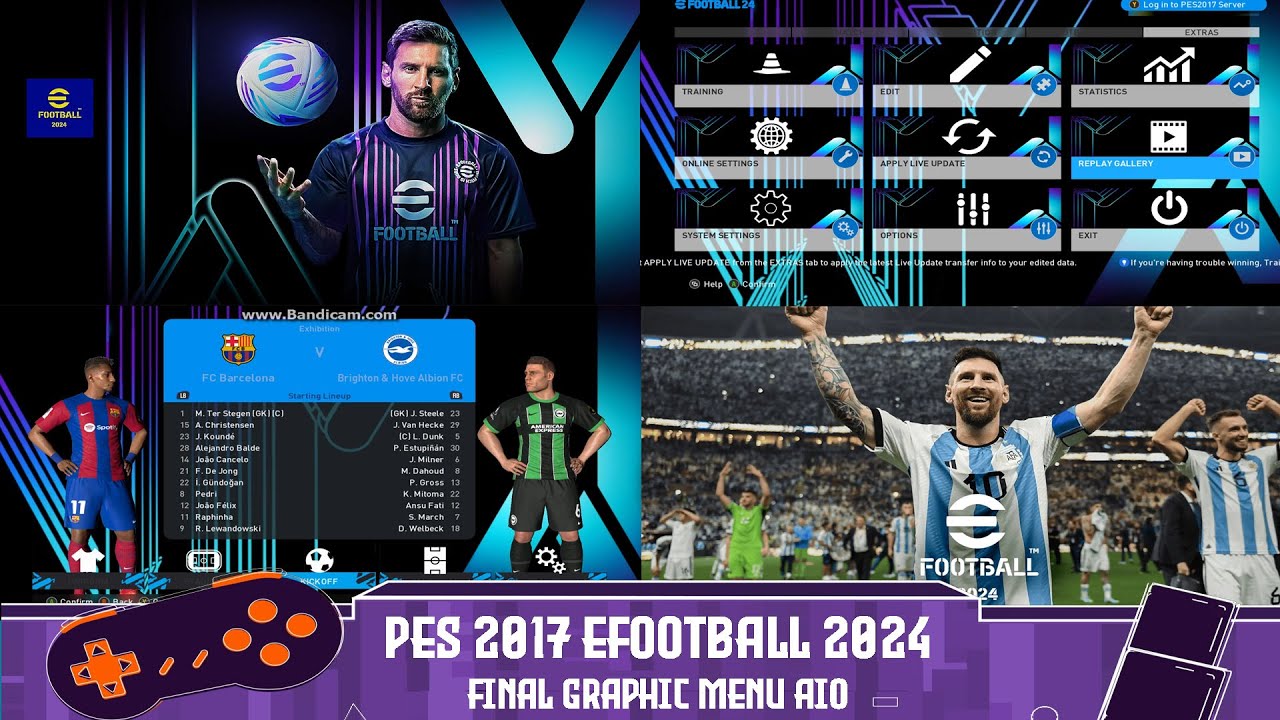 PES 2017 EFOOTBALL 2024 FINAL GRAPHIC MENU AIO - YouTube