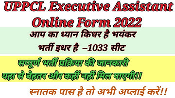 UPPCL Executive Assistant Online Form 2022, selection procedure, age limit, TYPING TEST HINDI / ENG.