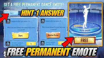 🔴 TAKE THE V4.1 QUIZ AND CLAIM A FREE EMOTE EVENT PUBG MOBILE | FREE PISTOL GROOVE EMOTE | HINT 1