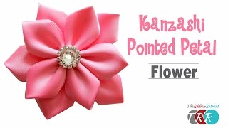 How to Make a Kanzashi Pointed Petal Flower - TheRibbonRetreat.com