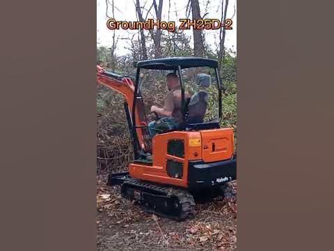 GroundHog Equipment ZH25D-2 Mini Excavator Clearing Land - YouTube
