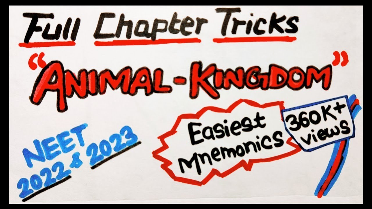 Animal Kingdom Full Chapter TRICKS🔥🔥| Easiest Tricks✌️| Neet 2021 & Neet  2022 | Biology Ncert - YouTube