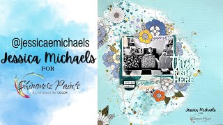 Shimmerz Paints | This Right Here Mixed Media Scrapbook Layout | @shimmerzpaintsTV