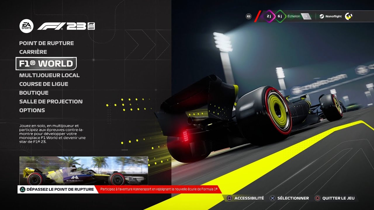 F1 23 explora Ponto de Frenagem e novo hub central F1 World