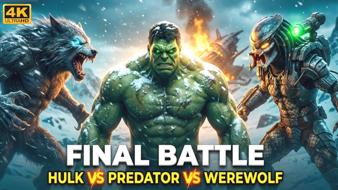 Hulk SMASHES Werewolf and Predator in EPIC Battle Royale - YouTube