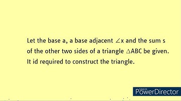 BASE, BASE ADJACENT ANGLE & THE SUM OF THE OTHER TWO SIDES OF A TRIANGLE GIVEN, DRAW THE TRIANGLE.