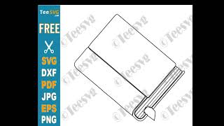 Book Cover CLIPART Black and White FREE PNG SVG with Transparent Background - Closed Book Cover
