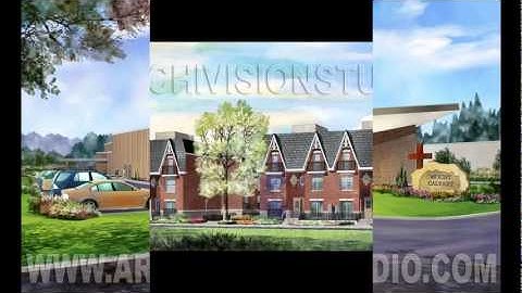 Architecture Watercolor Rendering, Water Color Textures