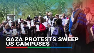 US college students hunker down in tents as ProPalestinian protests continue | ABSCBN News