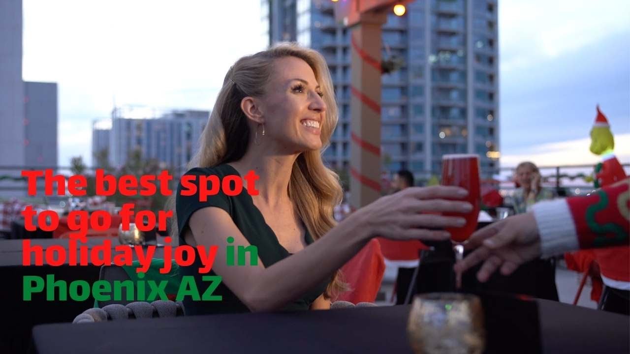This rooftop bar in Phoenix changes into an all Christmas Themed bar for the holidays!