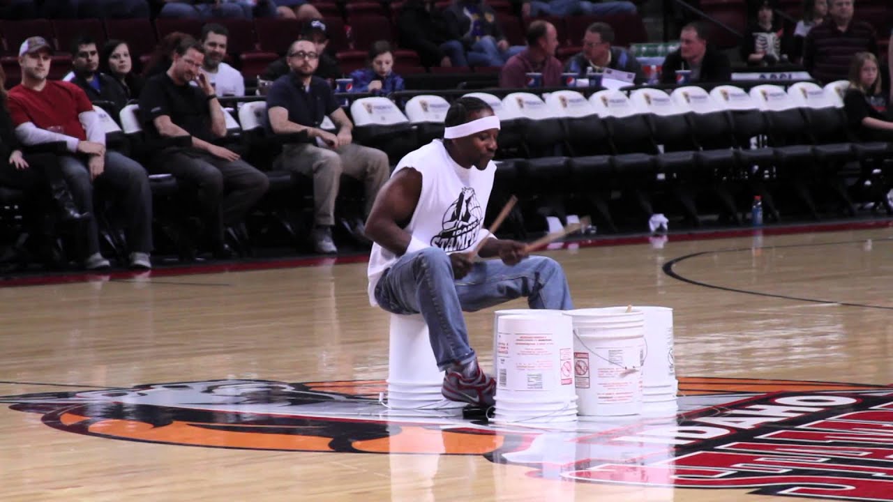 Peter Rabbit The Bucket Drummer - Idaho Stampede Half-Time Show - Jan. 13, 2012