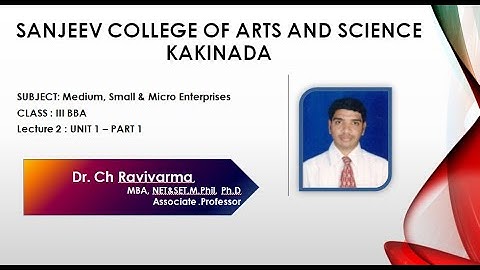 III BBA - MSME - UNIT 1 - PART 1
