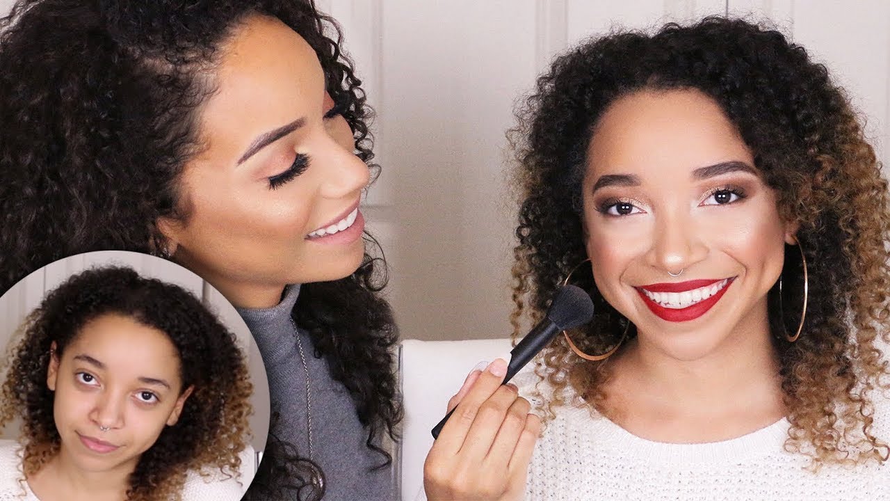 Holiday Makeup on my LITTLE SISTER using all COL-LAB Makeup!