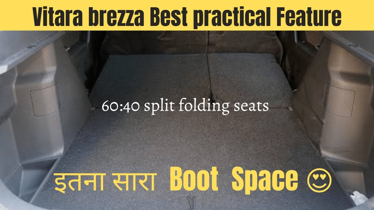 How to Fold vitara brezza rear seats Boot space like a BED Full Flat Folding Seats YouTube