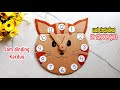 Jam dinding dari kardus berbentuk kucing ii wall clock making craft ideas