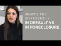 The difference between being in default and in foreclosure