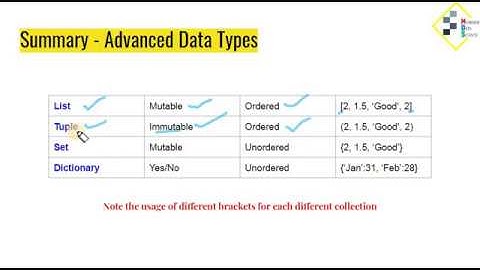 Advanced Data Types - Part 2 (PDS08 by Myanmar Data Science)