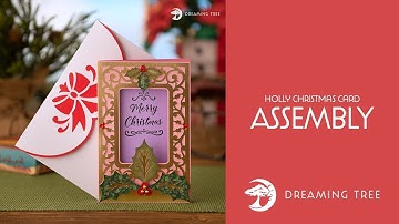 SVG File - Holly Christmas Card - Assembly Tutorial (For Cricut, Silhouette, and ScanNCut)