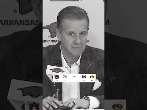 Arkansas coach John Calipari finding out Auburn lost to Mizzou 😅