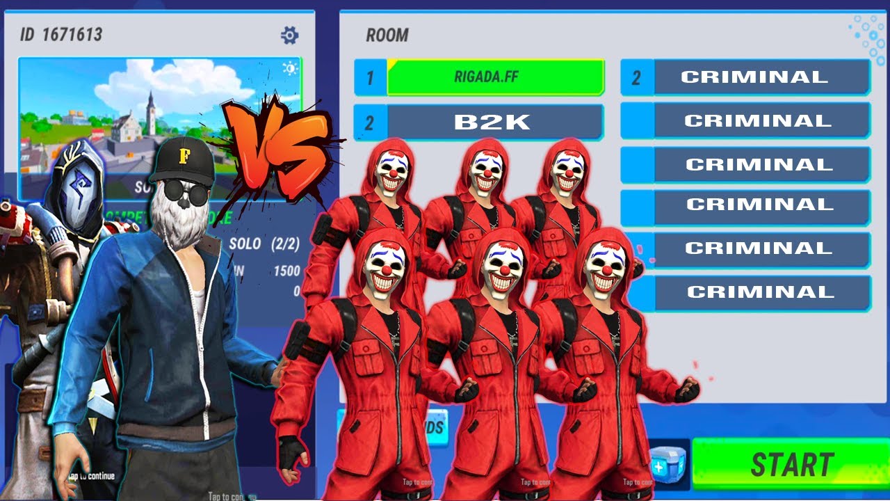 B2K BORN2KILL RIGADA VS 6 PRO RED CRIMINAL PLAYERS｜2VS6 AWM GOD & RIGADA VS 6 CRIMINALS