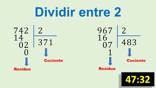 Ejercicios resueltos de división de una cifra entre 2 paso a paso para niños