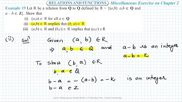 Example 19 Ch 2 R&F Misc 11th Let R be a relation from Q to Q defined by R = {(a, b): a, b  ∈  Q and