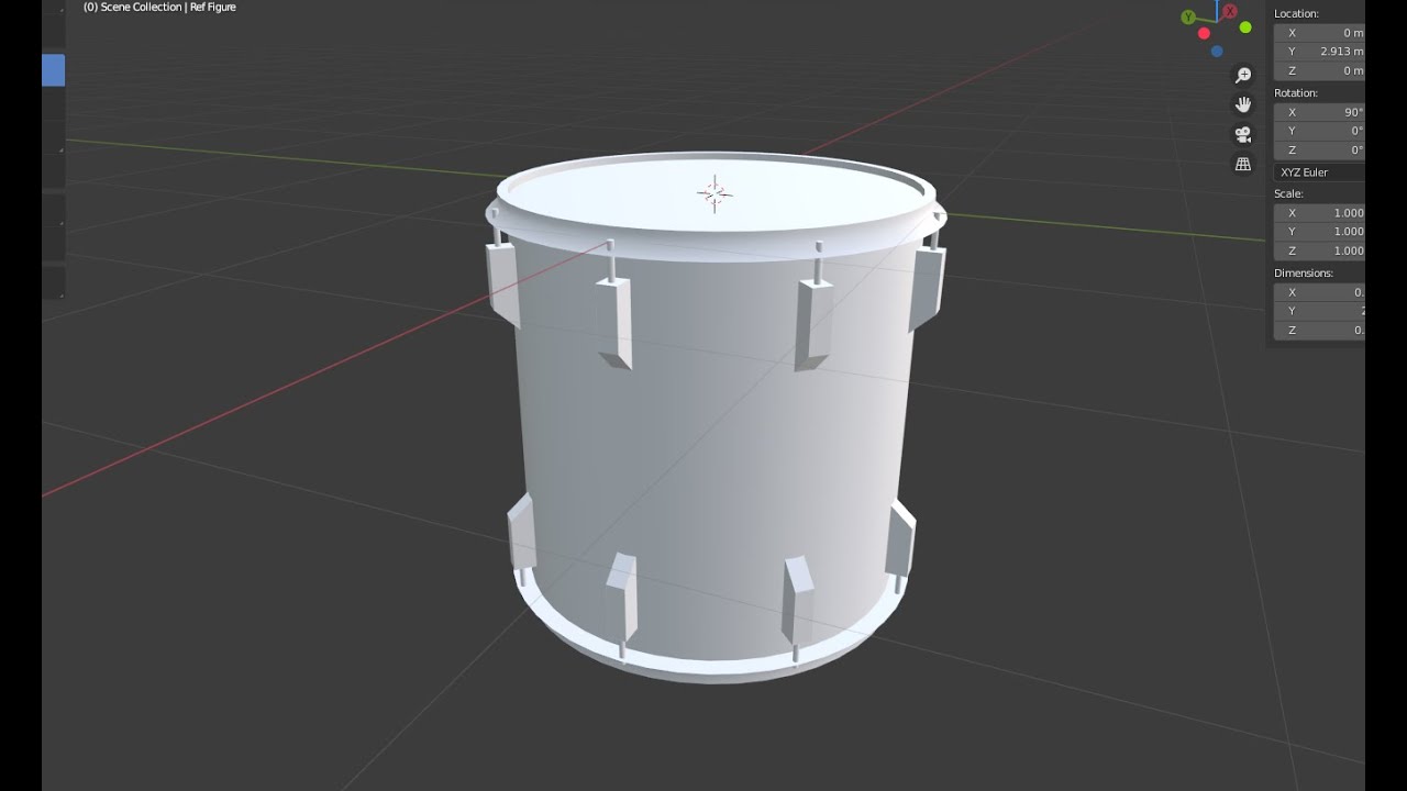 Make a drum in Blender 2.9 YouTube