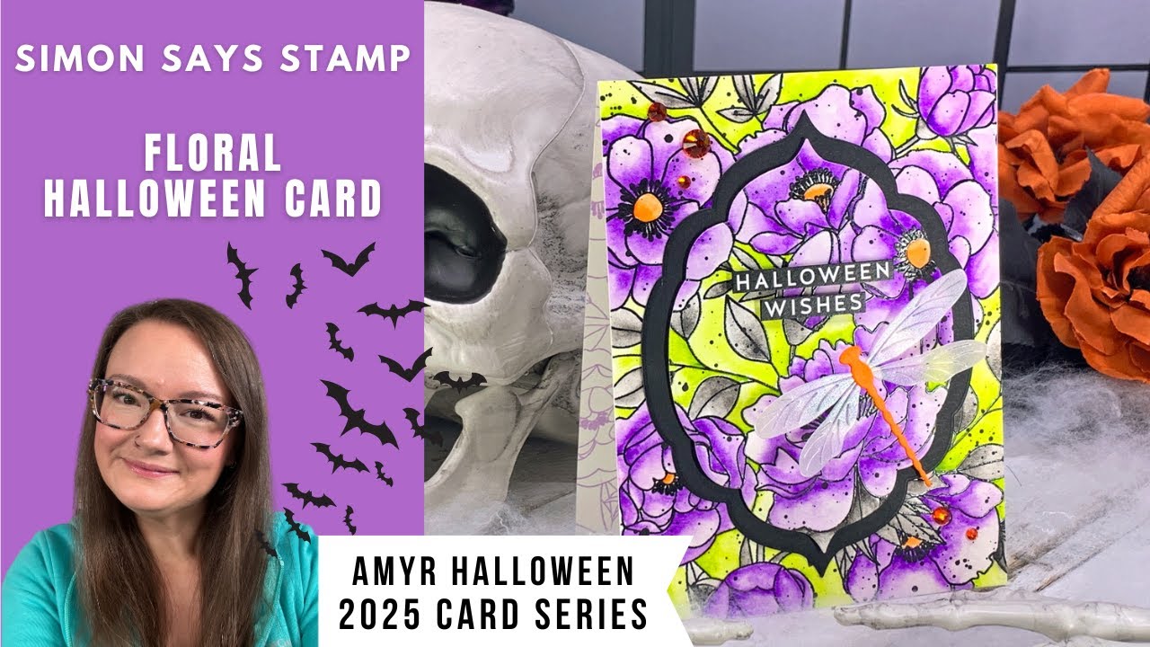Floral Halloween Card | Simon Says Stamp | AmyR Halloween 2025