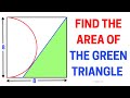 Find the Area of the Green Triangle in a Square with a Semicircle | Step-by-Step Explanation