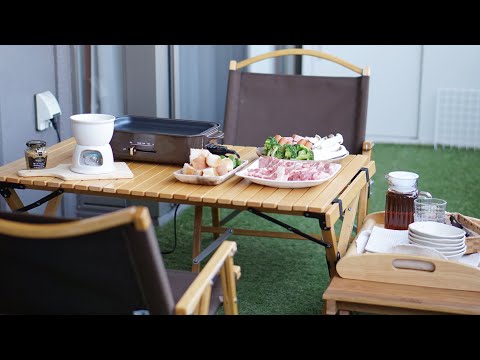 おうちキャンプ ブルーノホットプレートでバーベキュー お肉 お酒 コーヒー ケーキ べランピングbbq Cafe Youtube