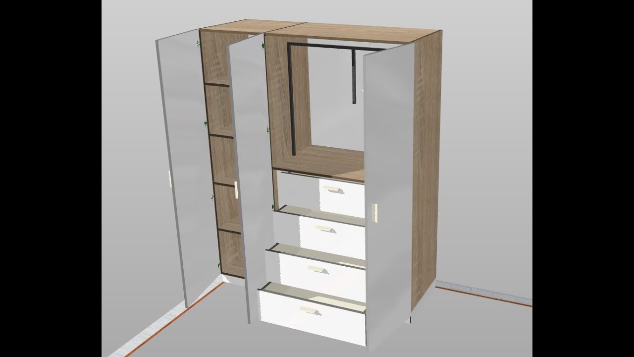 TrunCAD 20XX | Wardrobe with frontdrawers as interior drawers