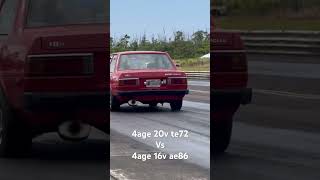 4age 20v silvertop TE72 vs 4age 16v AE86 #4age #dragracing #ae86 #te72 #toyota #toyboyz