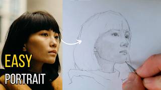 How to Draw an Easy Portrait Step-by-Step | Loomis Method for Beginners